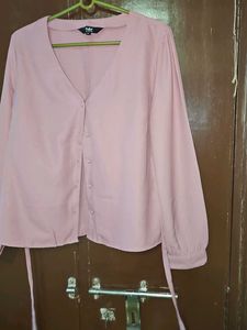 Pink Beautiful Shirt top With Belt