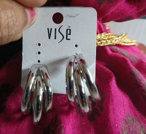 Silver Tone Hoop Earrings
