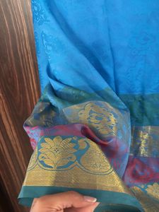 Blue Soft Silk Blend Saree 💙