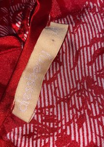 Dressberry Red Floral Slit Dress