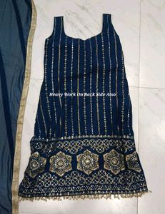 Radiant Mirror &amp; Sequin Heavy Work Sharara Set💙