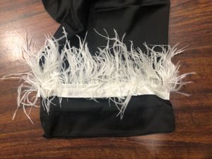 Silky Black Feather Trim Pajama Set