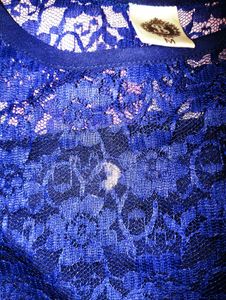 Elegant Blue Lace Midi Dress