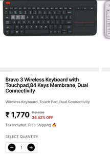 Portable Wireless Bluetooth Keyboard with Touchpad