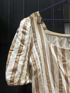 Striped Button-Down Mini Dress