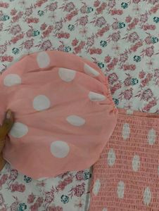 Pink Polka Dot Puff Sleeve Top