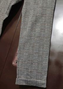 Grey Check Print Trouser Pant For 32 Waist