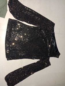 Sequin One-Shoulder Top