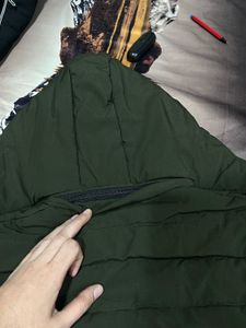 Brand new mens green jacket with detachable hoodie