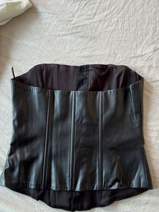 Zara leather finish corset top