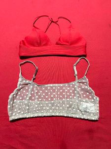 2-Piece Bra Combo (H&amp;M Red + Polka Net)