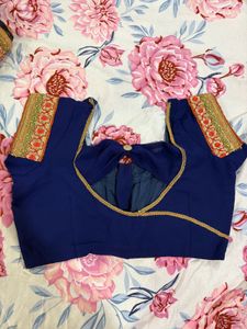 Elegant Blue Saree (blouse 38in Alterable Upto 40)