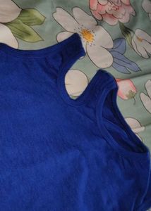 Blue Cold Shoulder Top