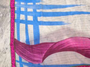 Elegant Blue Printed Saree