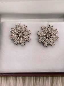 Snowflake Earrings 925 Silver Sterling