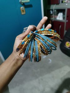 Blue &amp; Gold Bangle Set