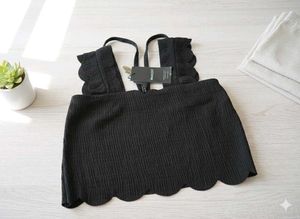 Chic Black Crop Top - Mango