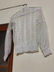 Sheer Lace Top With Black Jeans