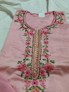 Pink Embroidered Kurta Set