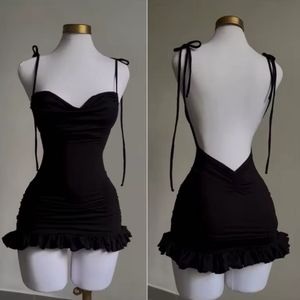 Ruched Ruffle Mini Dress