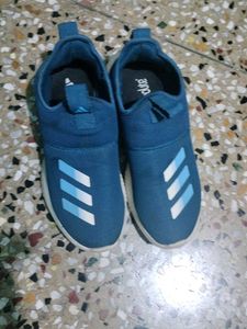 Adidas Blue Slip-On Shoes