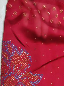 Excellent Stone Work Saree With Blouse