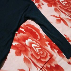 Floral Patterned Knit Sweater