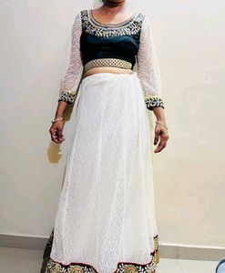 Embroidered Black &amp; Gold Lehenga New