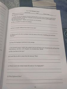 ENGLISH QUESTION Bank And Workbook 2025 Class 10