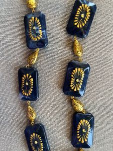 Blue &amp; Gold Long Necklace