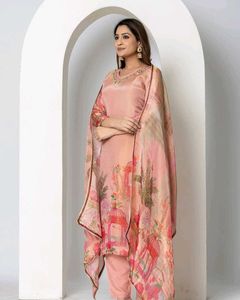 Party Wear Kurta Set With Fabric Chinon
