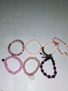 Assorted Beaded Bracelet Set 6 + one free Bracele