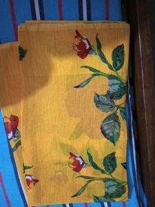 New Beautiful Yellow Saree With Fall And Pico.