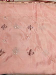 Peach Saree with Sequins