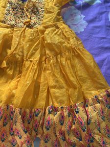 Girls&#39; Yellow Anarkali Dress