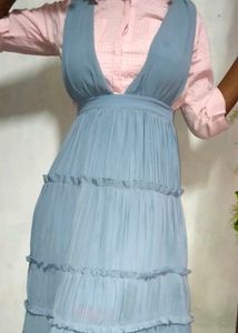Blue Tiered Maxi Dress