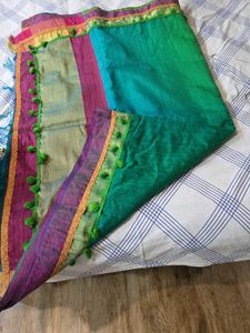 Colorful Saree with Pom Poms