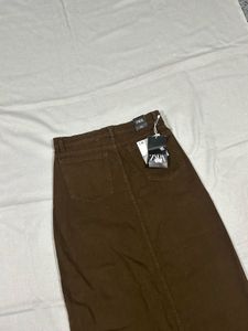 Zara Imported Brown Denim Skirt