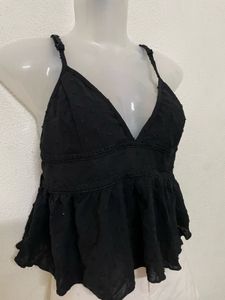 Shein Y2k Korean Swiss Dot Crop Top
