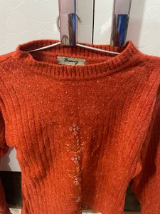 Orange Knit Sweater