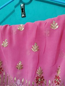 Festive Saree In Rose Colour