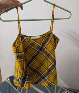 Yellow Plaid Cami Top