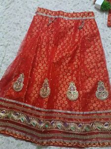 Red Embroidered Lehenga Choli Set