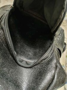 Black Quilted Leather Imported Backpack