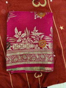 Pink Floral Saree