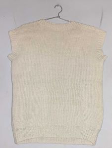 Vintage Woolen Knit Vest (Off White)