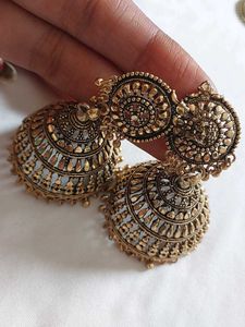Golden Jhumka Earrings