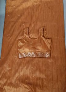 Orangish Saree And Blouse Size Xs