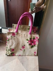 New Floral Jute Bag