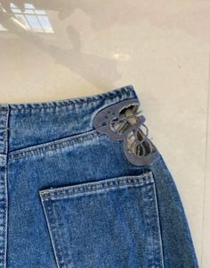 Butterfly Detail Wide Leg Jeans